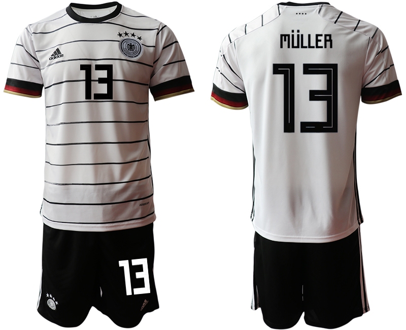 Men 2021 European Cup Germany home white 13 Soccer Jersey3